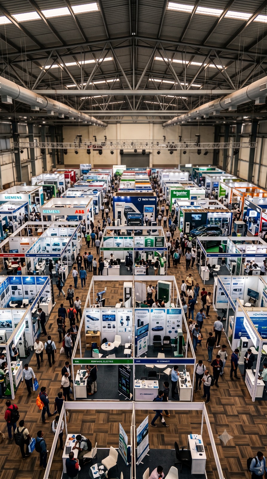 Electric Exhibition Ahmedabad show floor with electrical equipment on display